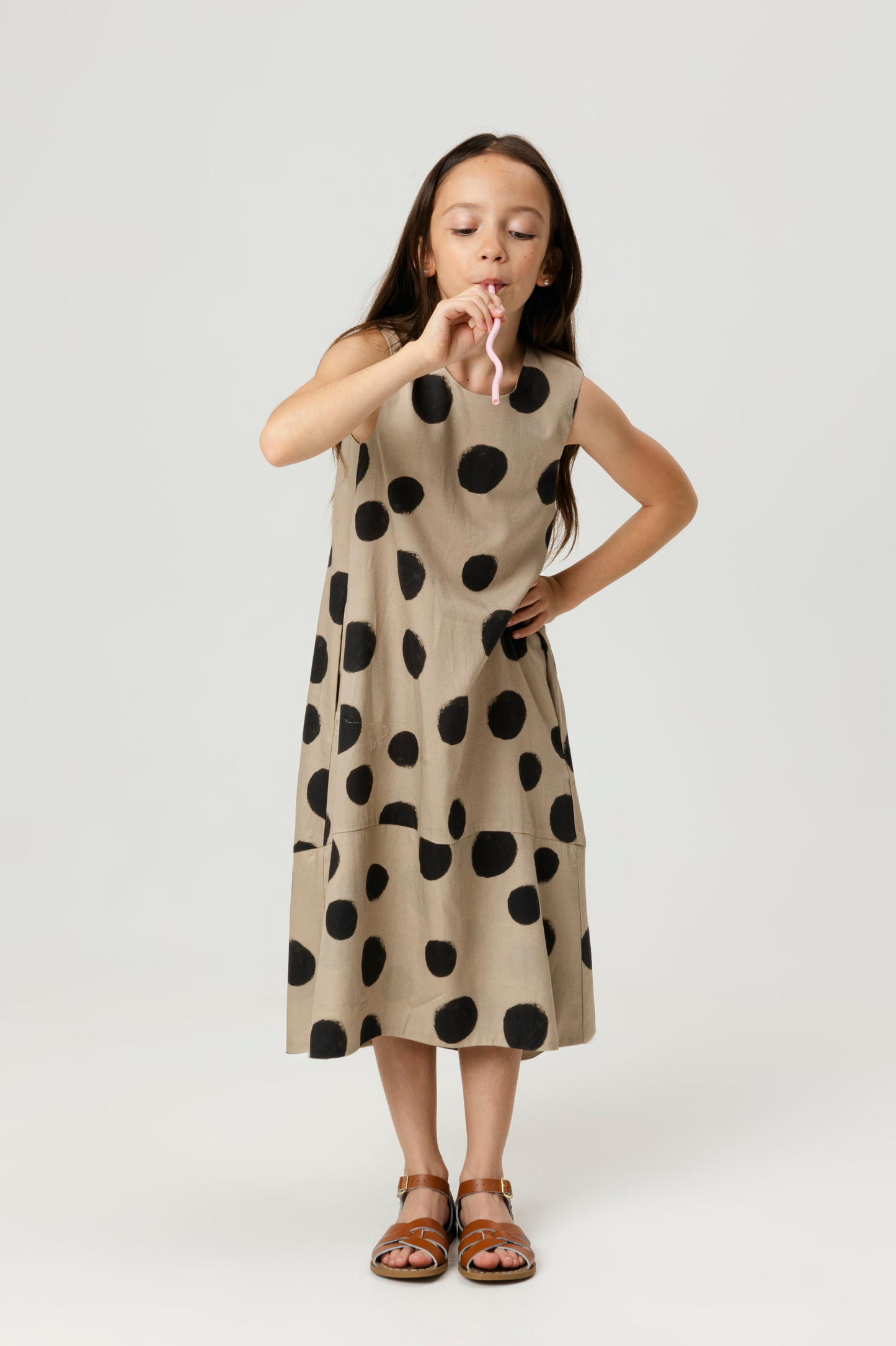 DRESS Laura Polka Mocha